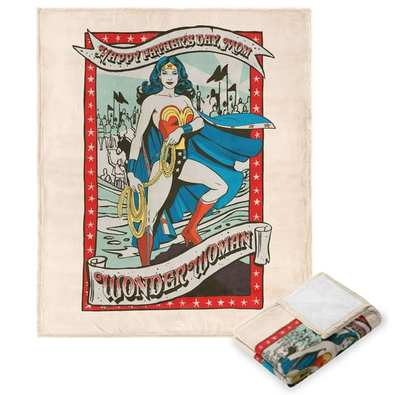 The Northwest 1WWM-23600-0003-OOF 50 x 60 in. Warner Bros. Wonder Woman Wonder Mom Silk Touch Throw Blanket