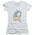 thumbnail image 1 of DC Comics Wonder Scroll Junior Women's V-Neck T-Shirt White, 1 of 1