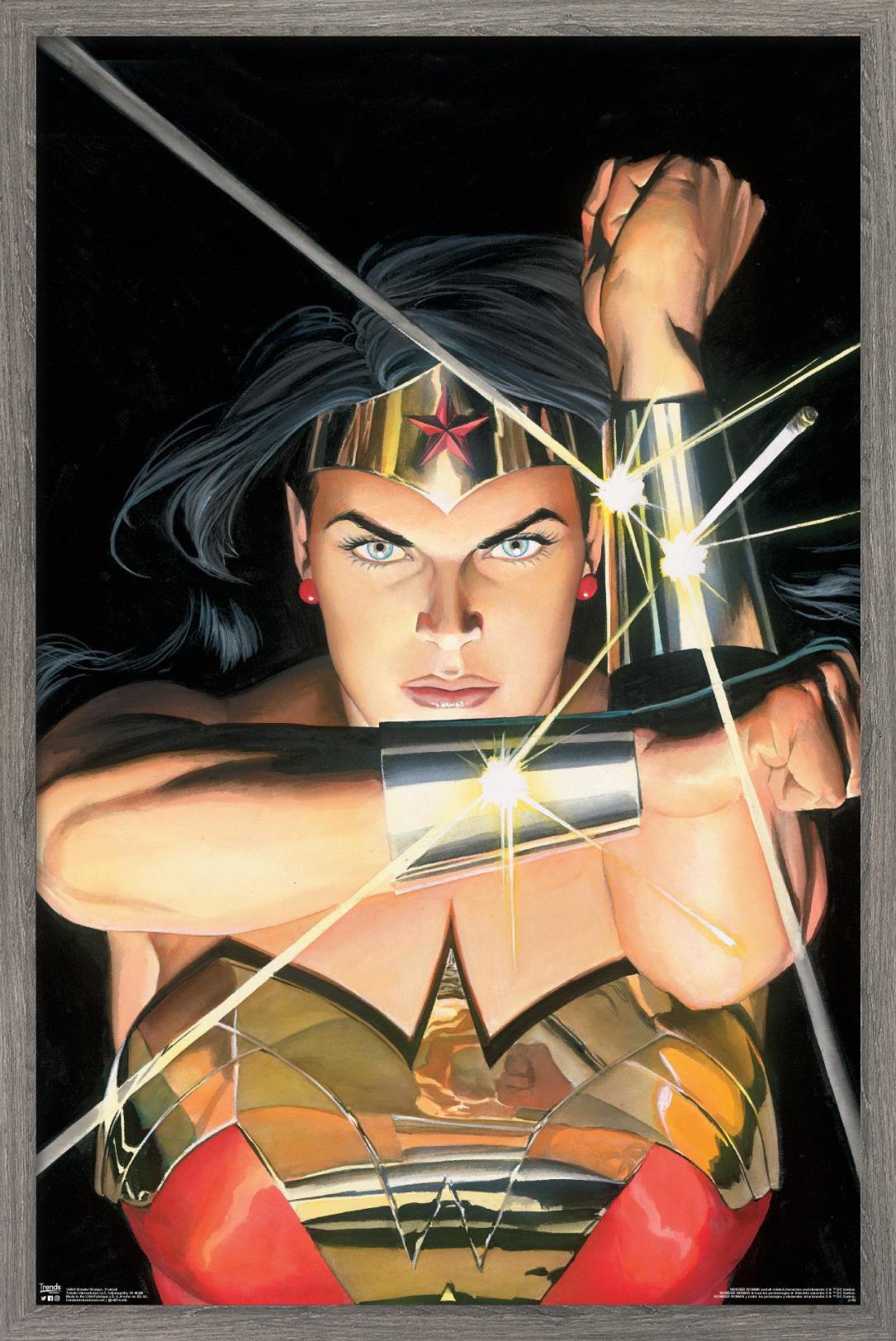 DC Comics - Wonder Woman - Alex Ross Portrait Wall Poster, 14.725" x 22.375", Framed
