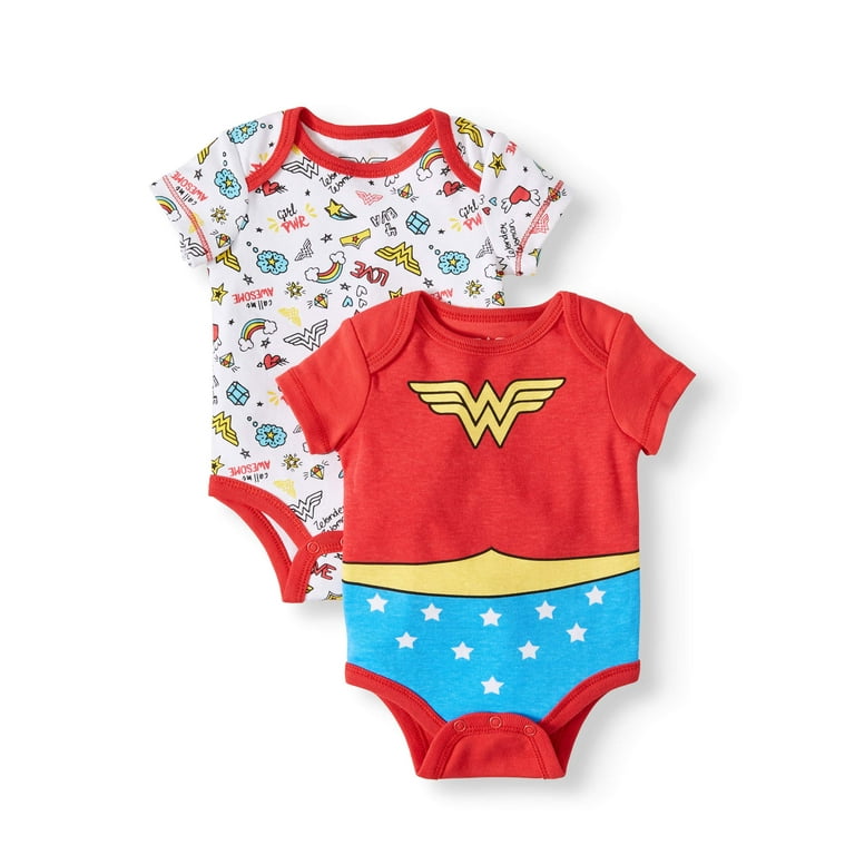 DC Comics Wonder Woman Baby Girl Graphic Bodysuit 2 pack