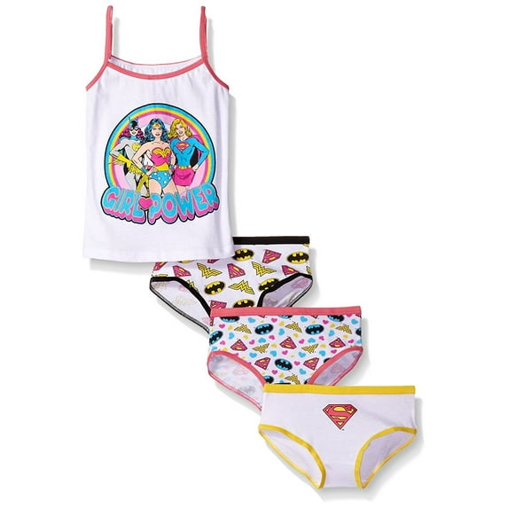 DC Comics Wonder Woman; Batgirl; Superwoman, Girls' 3-Pack Underwear and Tank Set