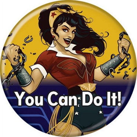 DC Comics Wonder Woman Bombshell She Can Do It 1.25" Pinback Button