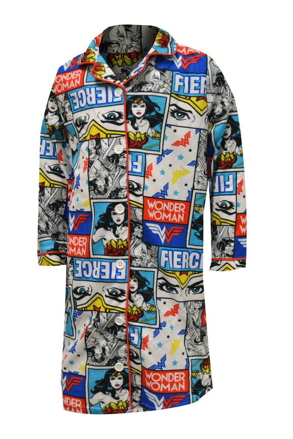 Komar Kids Girls Wonder Woman Comic Strip Flannel Nightgown (6)