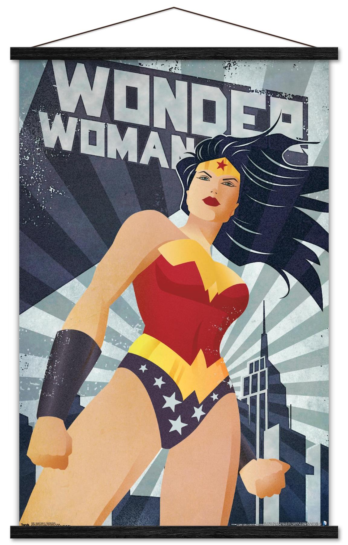 DC Comics - Wonder Woman - ConstructiVism Wall Poster with Wooden Magnetic Frame, 22.375" x 34"