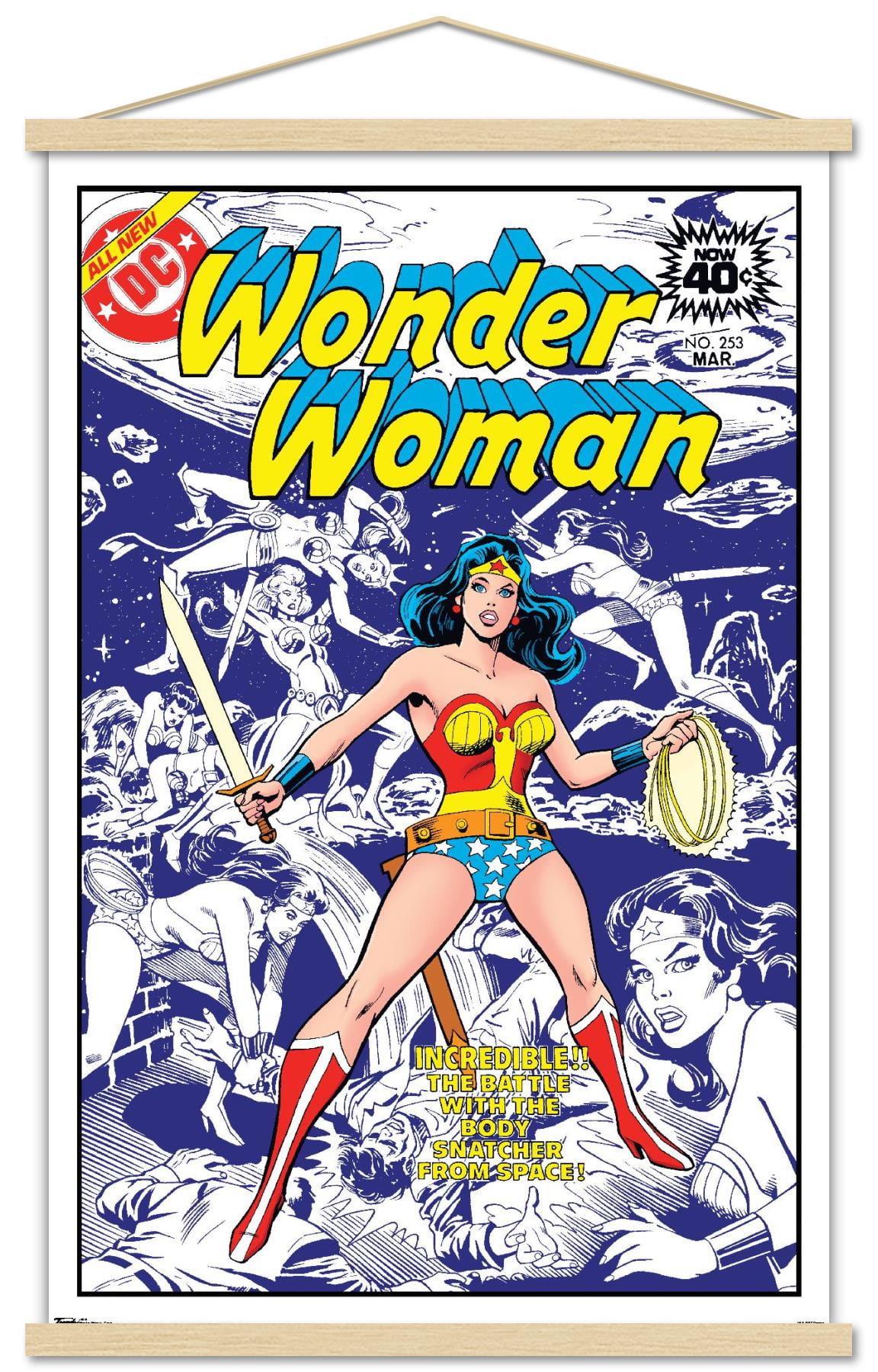 DC Comics - Wonder Woman - Cover Wall Poster with Wooden Magnetic Frame, 22.375" x 34"