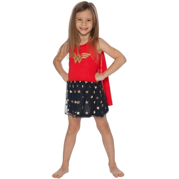 DC Comics Wonder Woman Girls Roller Derby Tank Gown with Cape