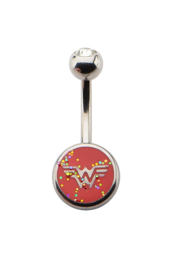 DC Comics Wonder Woman Glitter Logo Belly Button Ring