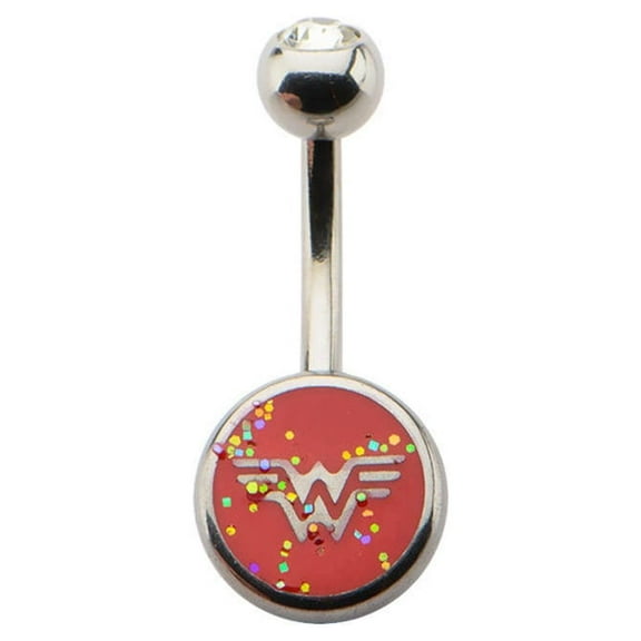 DC Comics Wonder Woman Glitter Logo Belly Button Ring