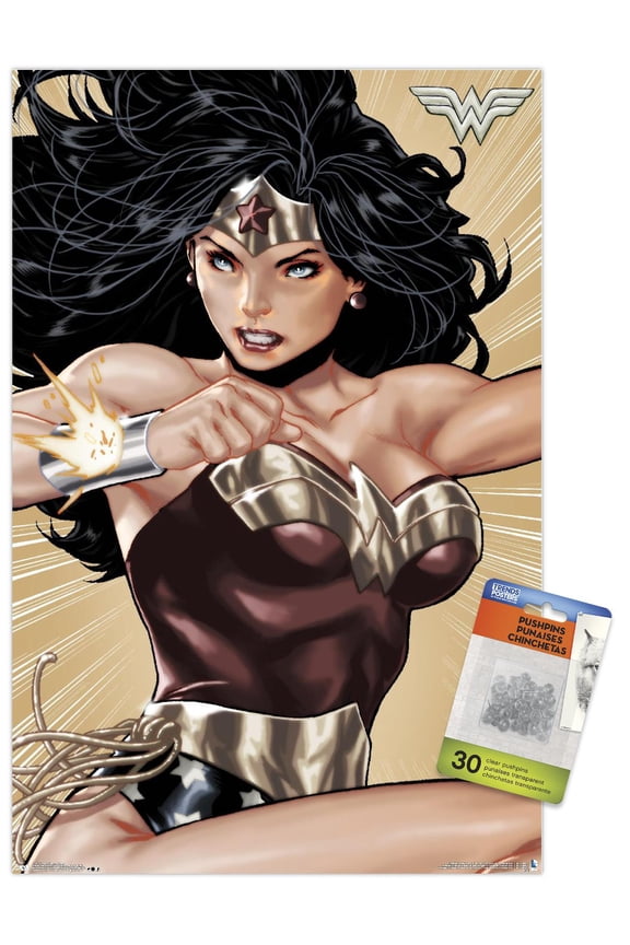 DC Comics - Wonder Woman - Hyper Wall Poster with Push Pins, 14.725" x 22.375"