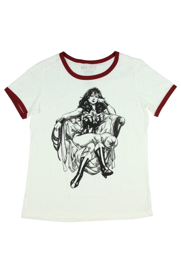 DC Comics Wonder Woman Juniors Character Sketch Pose T-Shirt (X-Small)