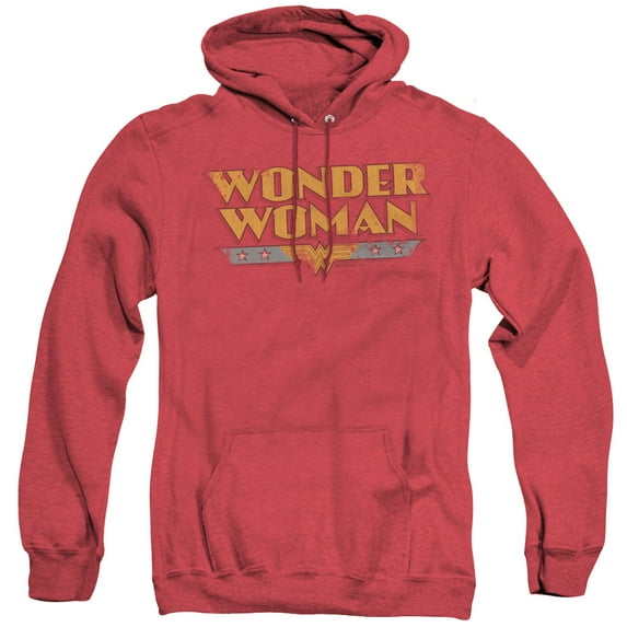 DC Comics Wonder Woman Logo Adult Heather Hoodie Sweatshirt Red