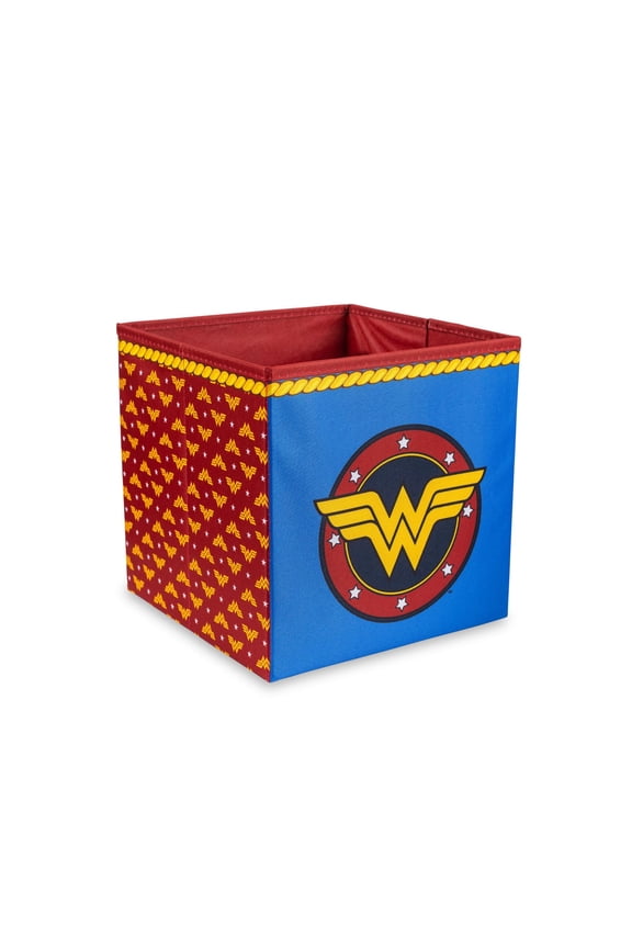 DC Comics Wonder Woman Logo Storage Bin Cube Organizer | 11 Inches