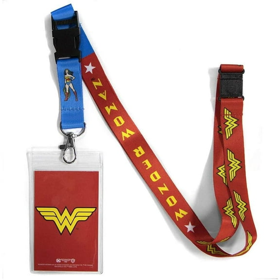 DC Comics Wonder Woman Reversible Lanyard with Breakaway Clip and ID Holder