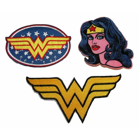 DC Comics Wonder Woman Set of 3 Embroidered Logo Patches