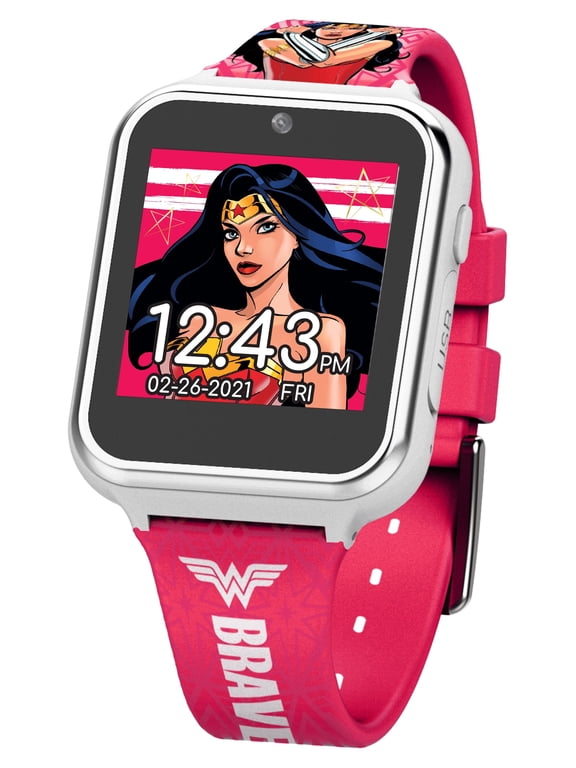 DC Comics Wonder Woman iTime Unisex Child Interactive Smartwatch 40mm in Pink (WOW4195)