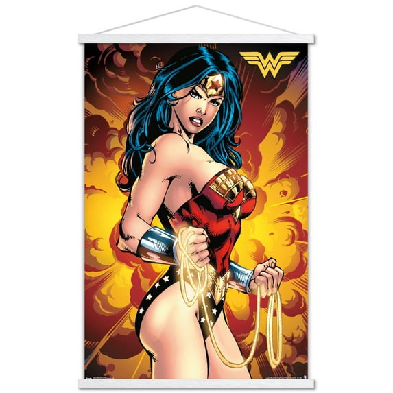 DC Comics - Wonder Woman - Vibrant Wall Poster with Wooden Magnetic Frame, 22.375" x 34"