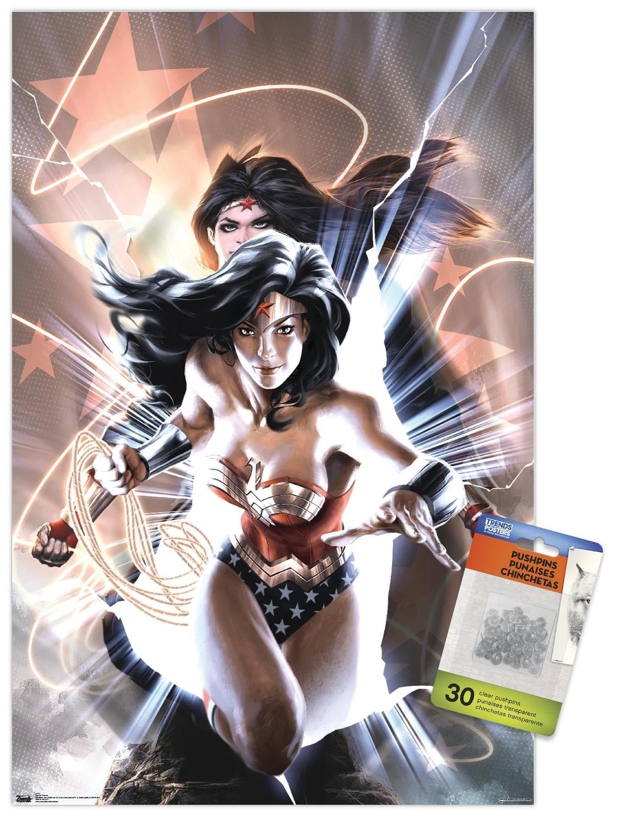 DC Comics - Wonder Woman Wall Poster with Push Pins, 14.725" x 22.375"