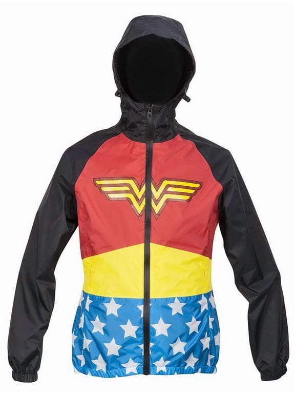 DC Comics Wonder Woman Zip Raincoat Hooded Jacket