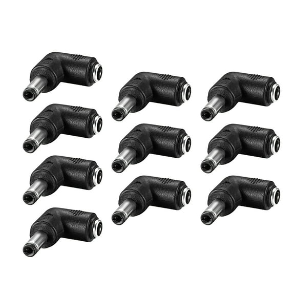 DC Connector Right Angle 5.5mm x 2.5mm Male to 5.5mm x 2.1mm Female 10Pcs