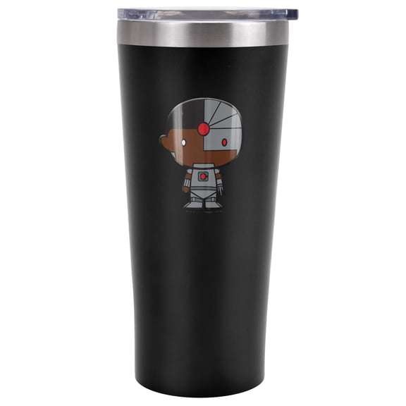DC Cyborg Official JLA Cyborg Chibi 20 oz Travel Tumbler, Stainless Steel, Vacuum Insulated with Leak Resistant Slide-Lock Lid