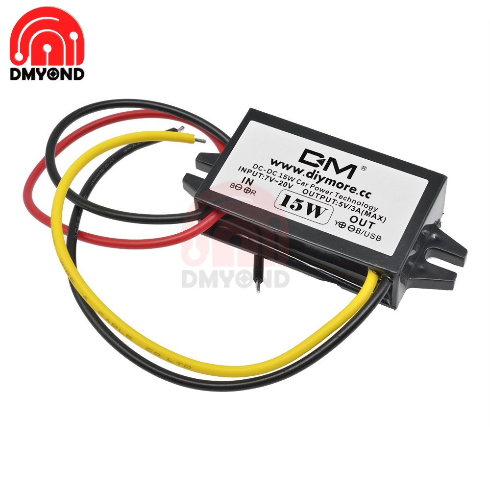 DCDC 12V to 5V 3A 15W Car Charger Charging Power Converter USB Step
