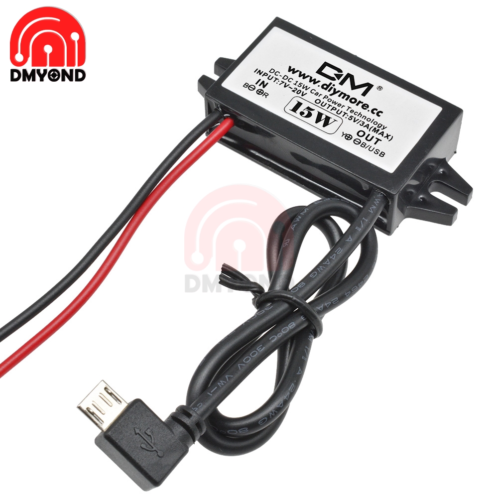 DCDC 12V to 5V 3A 15W Car Charger Charging Power Converter USB Step