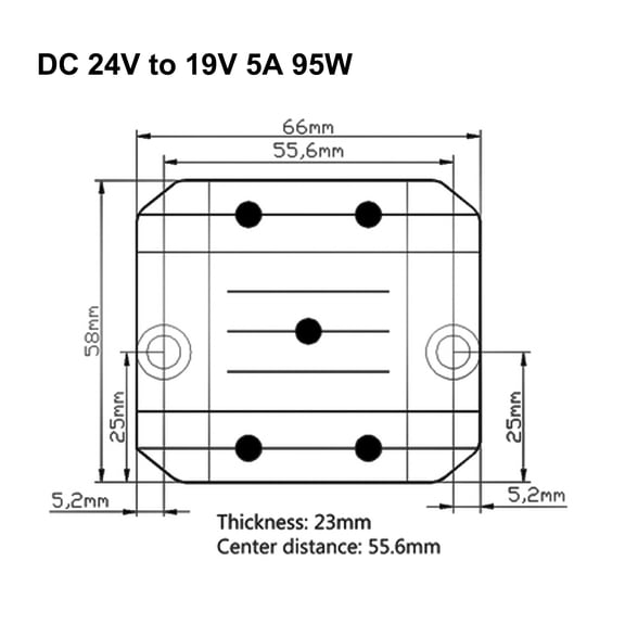 DC/DC Buck Step-Down Module Power Supply Converter Regulator 24V to 19V 5A for Universal Applications