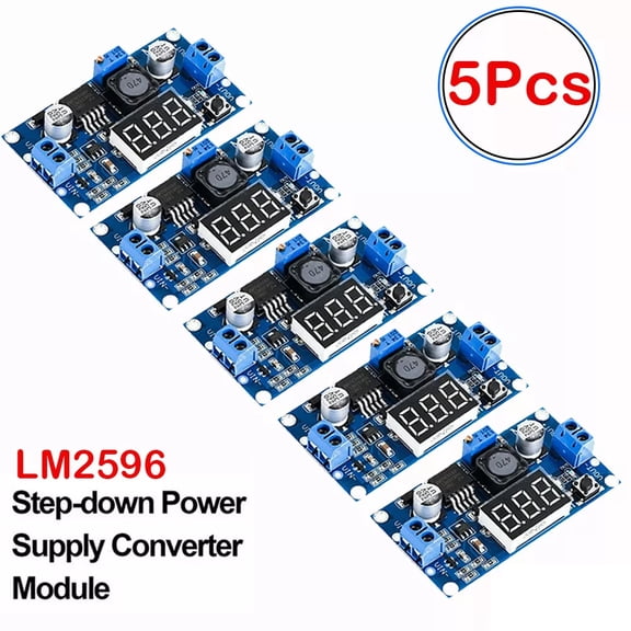 DC-DC Step Down Power Supply Module LM2596 LED 2.5-40V IN 2.5-40V Out ino 5PCS