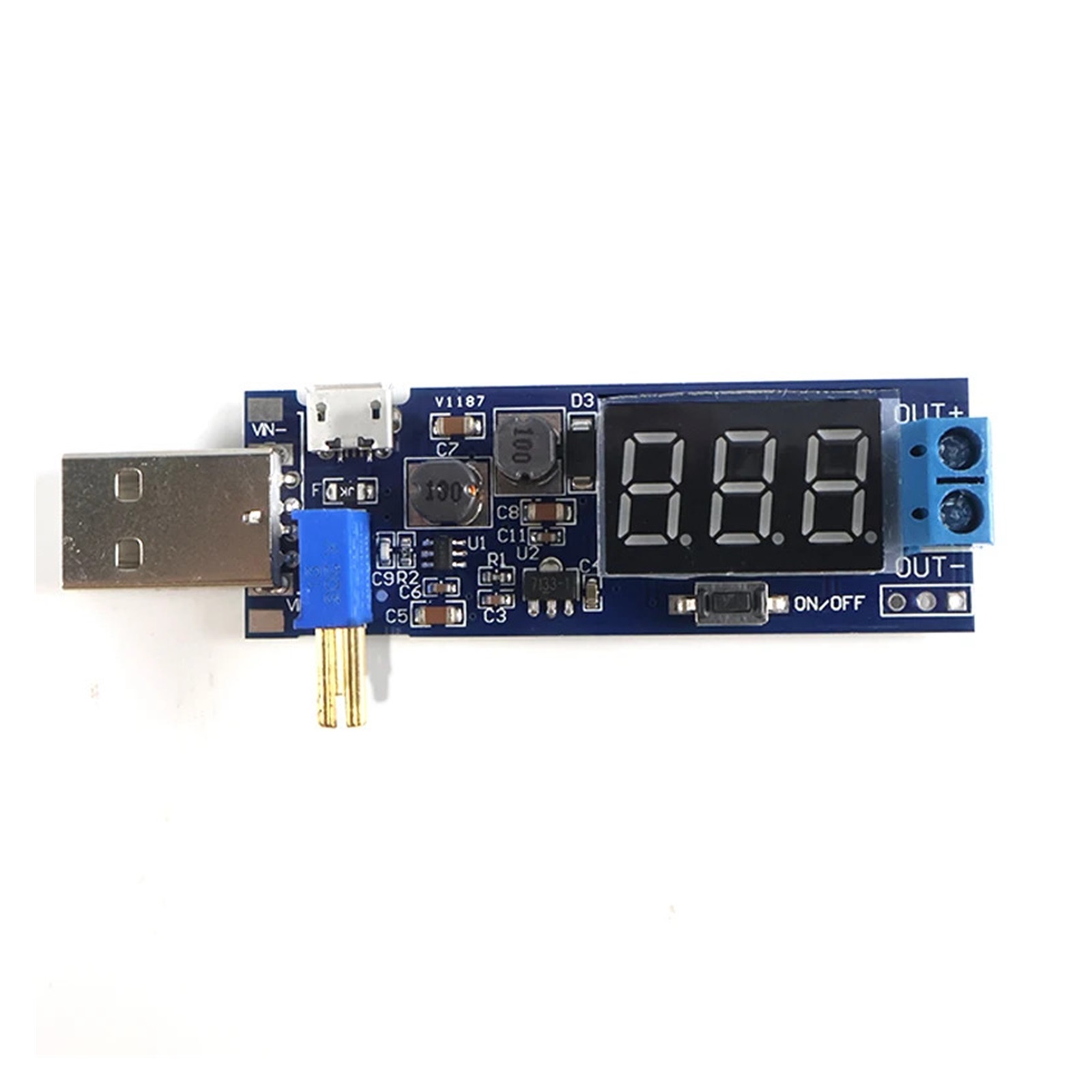 Usb Buck Module DC-DC USB Buck Boost Converter Module 5V to 3.3V 9V 12V 24V Adjustable ...