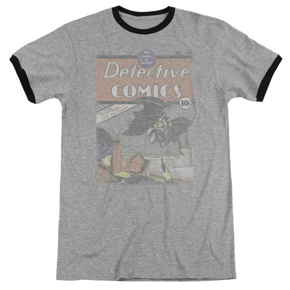 DC Comics Detective 27 Adult Ringer T-Shirt Heather/Black