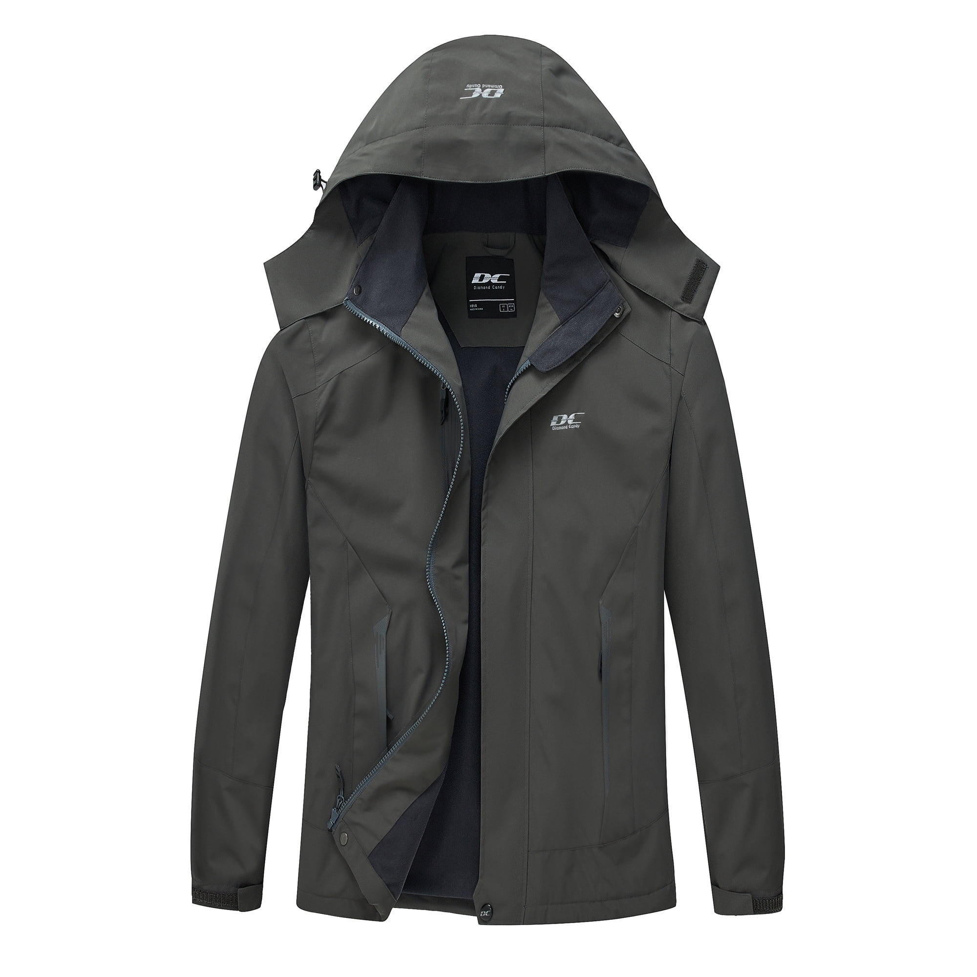 DC Diamond Candy Men s Hooded Waterproof Jacket Lightweight Rain Jacket Outdoor Casual Sportswear