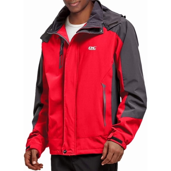 Diamond Candy Men's Hooded Waterproof Jacket Lightweight Rain Jacket Outdoor Casual Sportswear