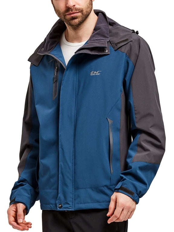 Diamond Candy Men's Hooded Waterproof Jacket Lightweight Rain Jacket Outdoor Casual Sportswear