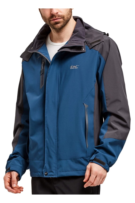 Diamond Candy Men's Hooded Waterproof Jacket Lightweight Rain Jacket Outdoor Casual Sportswear