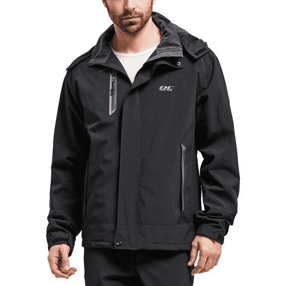 Diamond Candy Men's Hooded Waterproof Jacket Lightweight Rain Jacket Outdoor Casual Sportswear