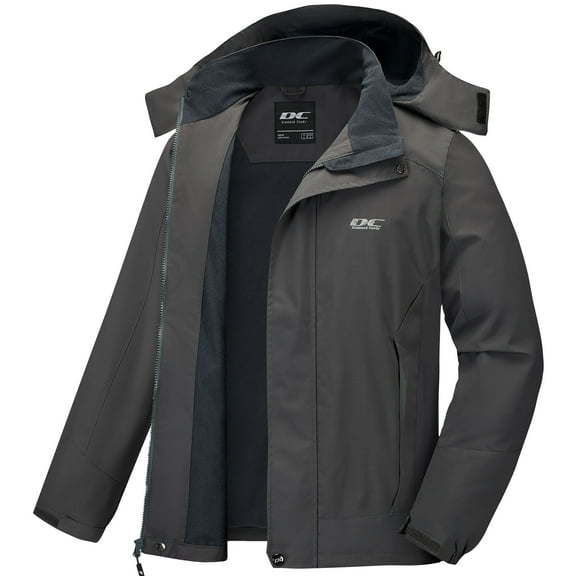 Diamond Candy Men's Hooded Waterproof Jacket Lightweight Rain Jacket Outdoor Casual Sportswear