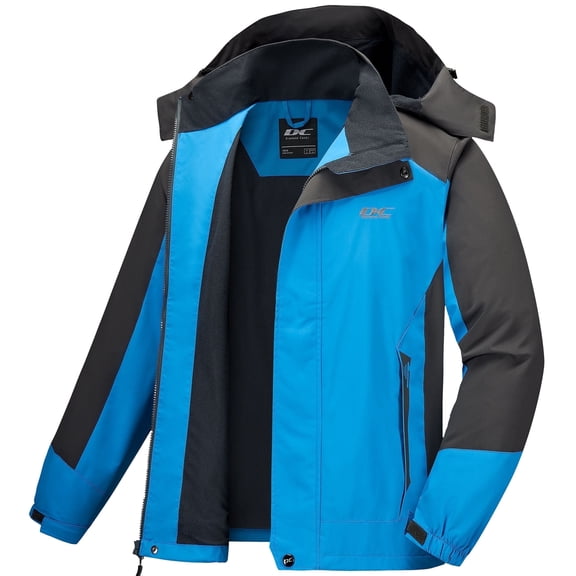 Diamond Candy Men's Hooded Waterproof Jacket Lightweight Rain Jacket Outdoor Casual Sportswear