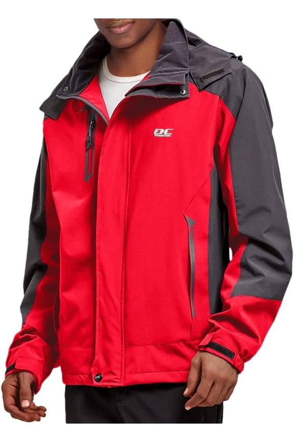 Diamond Candy Men's Hooded Waterproof Jacket Lightweight Rain Jacket Outdoor Casual Sportswear