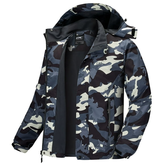 Diamond Candy Men's Hooded Waterproof Jacket Lightweight Rain Jacket Outdoor Casual Sportswear