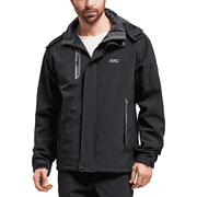 DC DIAMOND CANDY Men's Hooded Waterproof Jacket Lightweight Rain Jacket Outdoor Casual Sportswear