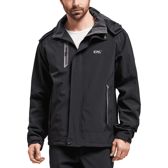 Diamond Candy Men's Hooded Waterproof Jacket Lightweight Rain Jacket Outdoor Casual Sportswear