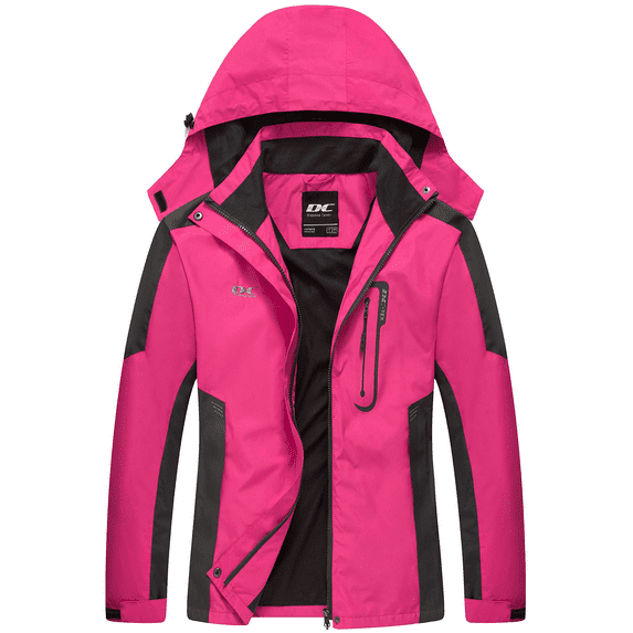 Diamond Candy Waterproof Rain Jacket Women Lightweight Outdoor Raincoat Hooded for Hiking