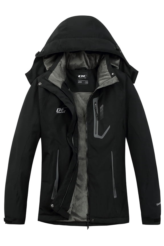 Diamond Candy Women's Winter Ski Jacket Hooded Windproof Warm Jackets Snow Waterproof Rain Coat
