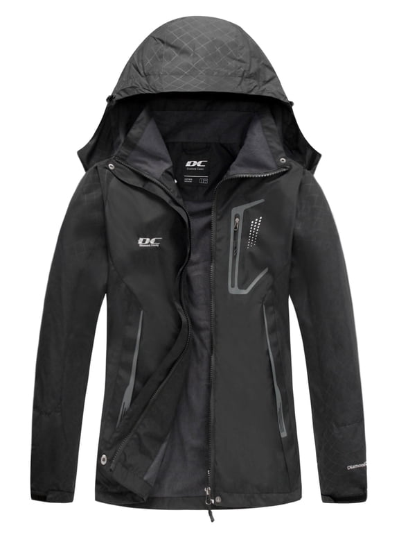 Diamond Candy Women's Waterproof Rain Jacket with Hood Windproof Raincoat Lightweight Lined Jacket for Outdoor hiking
