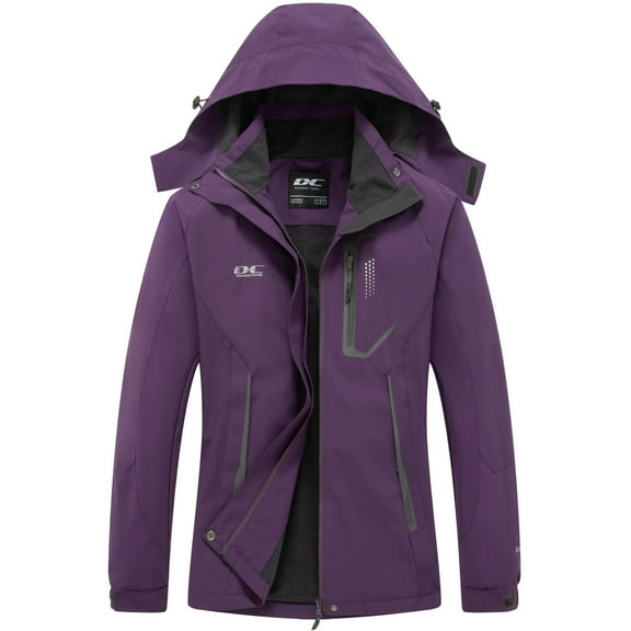 Diamond Candy Women's Waterproof Rain Jacket with Hood Windproof Lightweight Outdoor Raincoat for hiking skiing