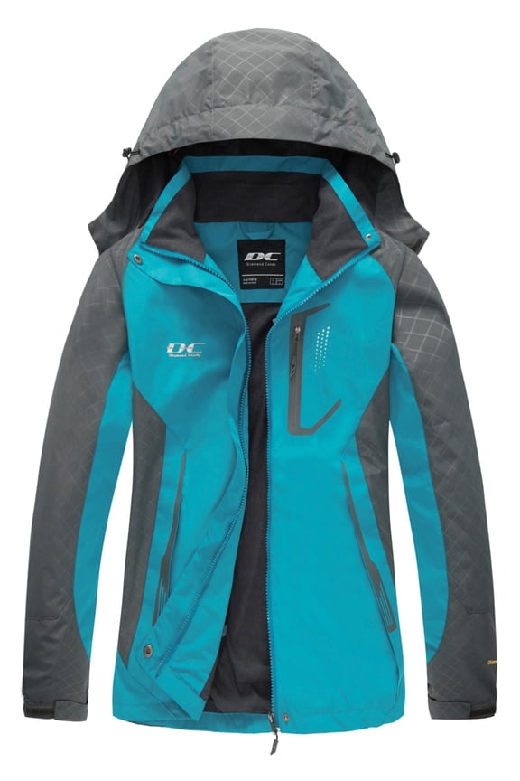 Diamond Candy Women's Waterproof Rain Jacket with Hood Windproof Raincoat Lightweight Lined Jacket for Outdoor hiking