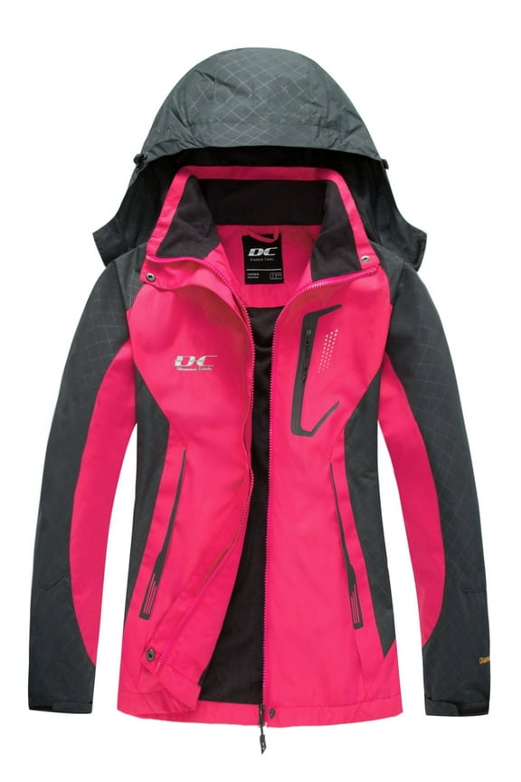 Diamond Candy Women's Waterproof Rain Jacket with Hood Windproof Lightweight Outdoor Raincoat for hiking skiing