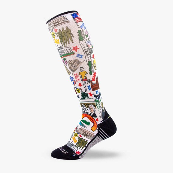 DC Doodle Compression Socks (Knee-High) XL / White