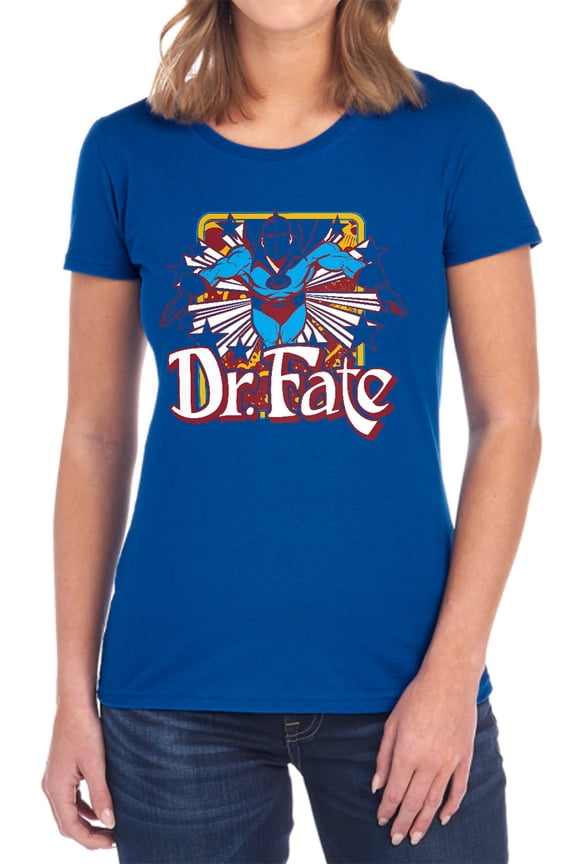 DC Dr Fate Stars Women's T Shirt, Royal, Small