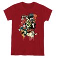 thumbnail image 1 of DC Dripping Characters Women's T Shirt, Cardinal, Large, 1 of 6